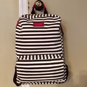 Henri Bendel Canvas Backpack w/ Pink trim, NWT